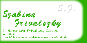 szabina frivalszky business card